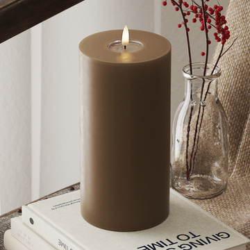 Deluxe Homeart LED plokkvalgusti Ø 10 x 20 cm Karamell LED-ploki tuli 4