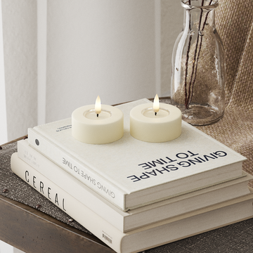 Deluxe Homeart LED Jumbo Värmeljus 2 stycken Large Kräm LED jumbo Värmeljus 4