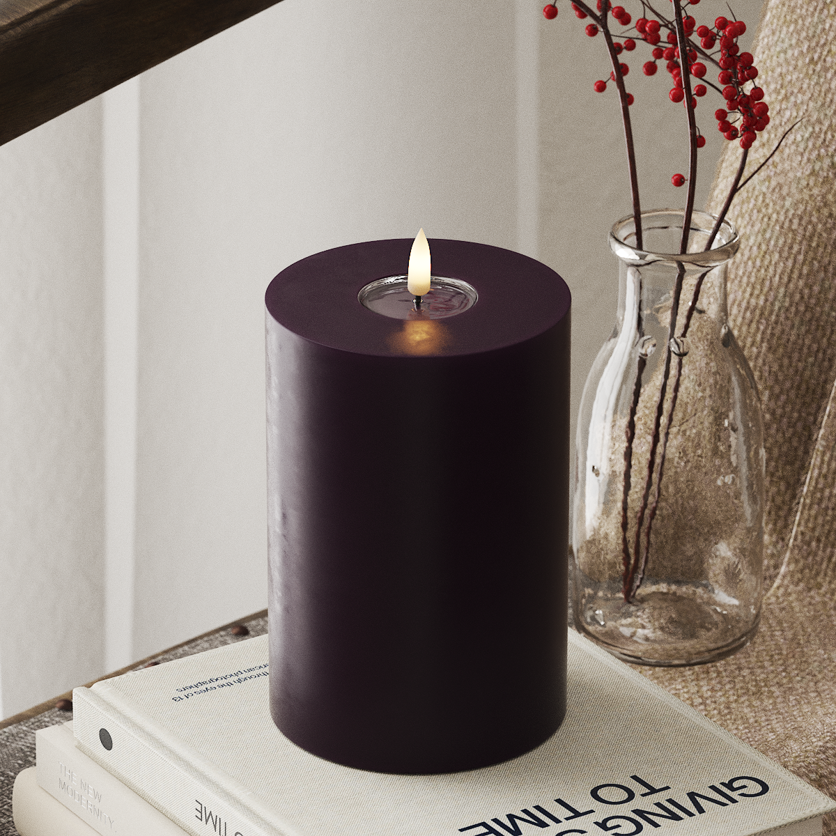 Deluxe Homeart LED plokkvalgusti Ø 10 x 15 cm Tumelilla LED-ploki tuli 4