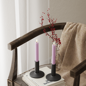 Deluxe Homeart LEDs Vela fina 2 peças, Ø 2 x 15 cm Lavanda LEDs Vela fina 4