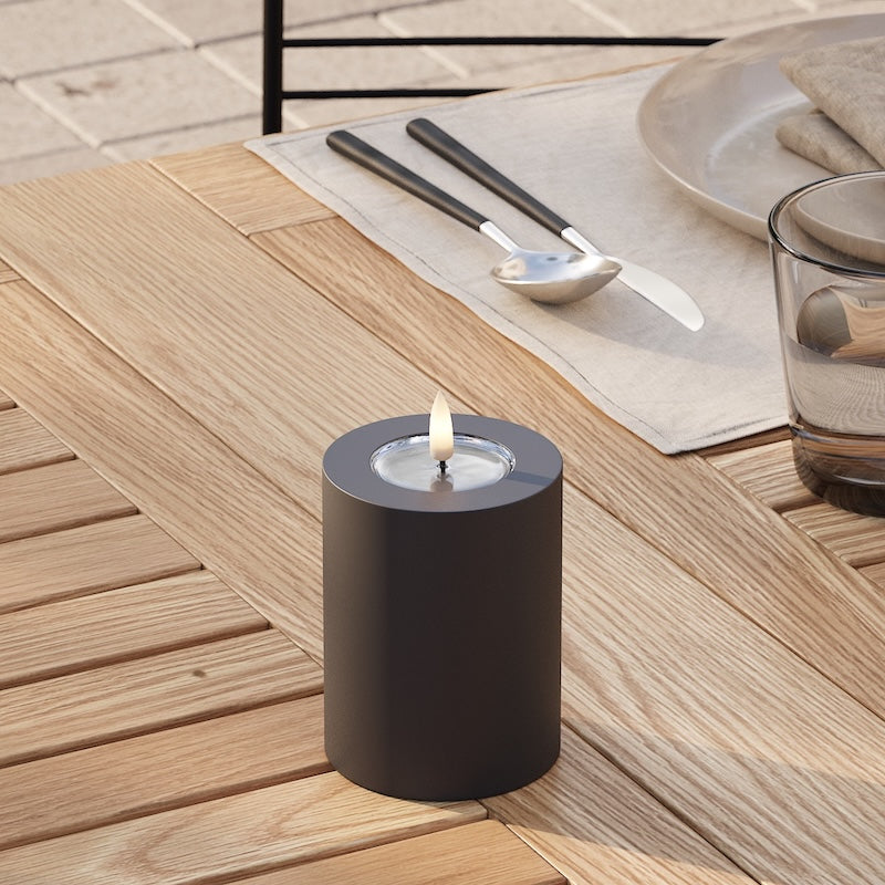 Deluxe Homeart Udendørs LED Bloklys Ø 7,5 x 10 cm Sort LED udendørslys bloklys 2