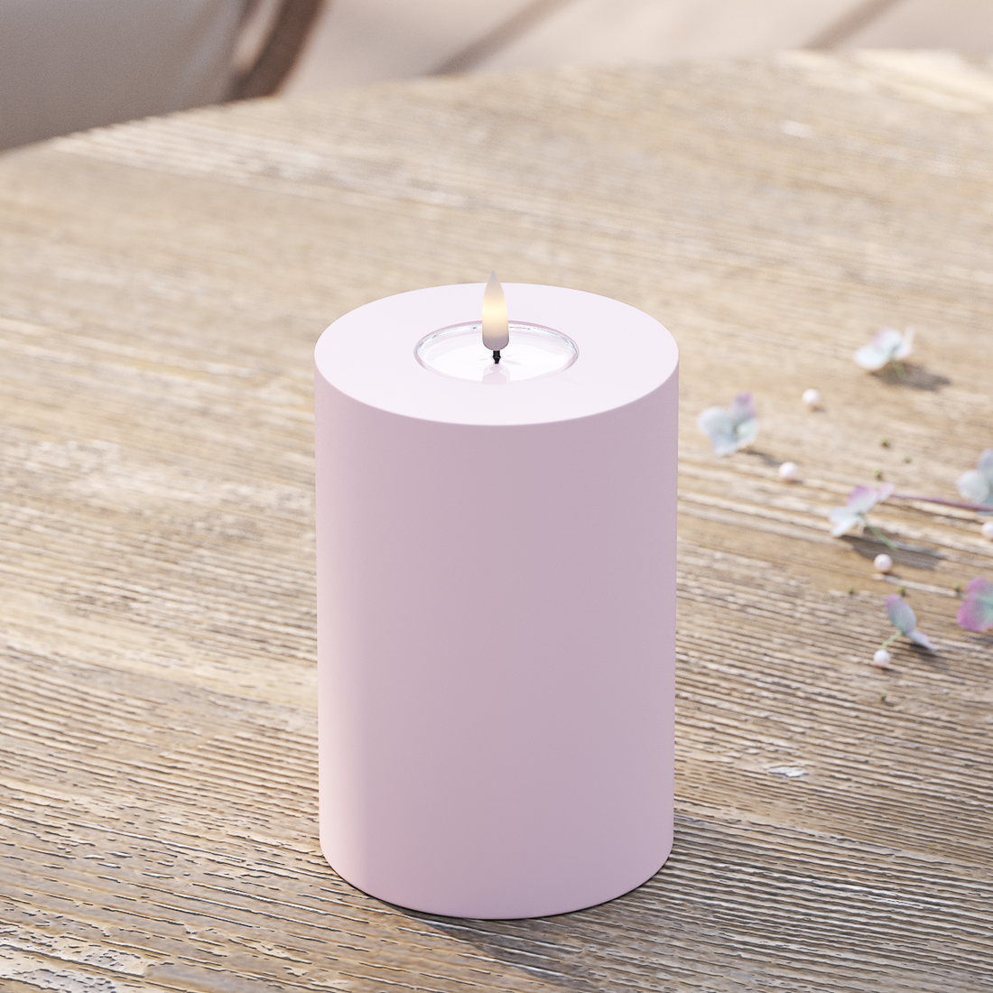 Deluxe Homeart Outdoors LED Pillar candle Ø 10 x 15 cm Dusty Red LED outdoor light Pillar candle 2