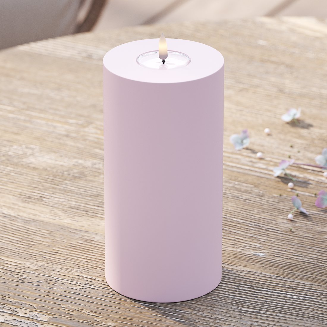 Deluxe Homeart Outdoors LED Pillar candle Ø 10 x 20 cm Dusty Red LED outdoor light Pillar candle 2