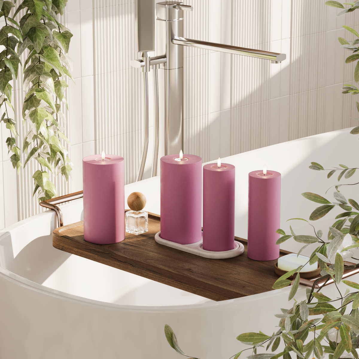 Deluxe Homeart Balíček LED blokových světel - Magenta - 2x 7,5 x 20 | Balení 2x 10x20 cm 2