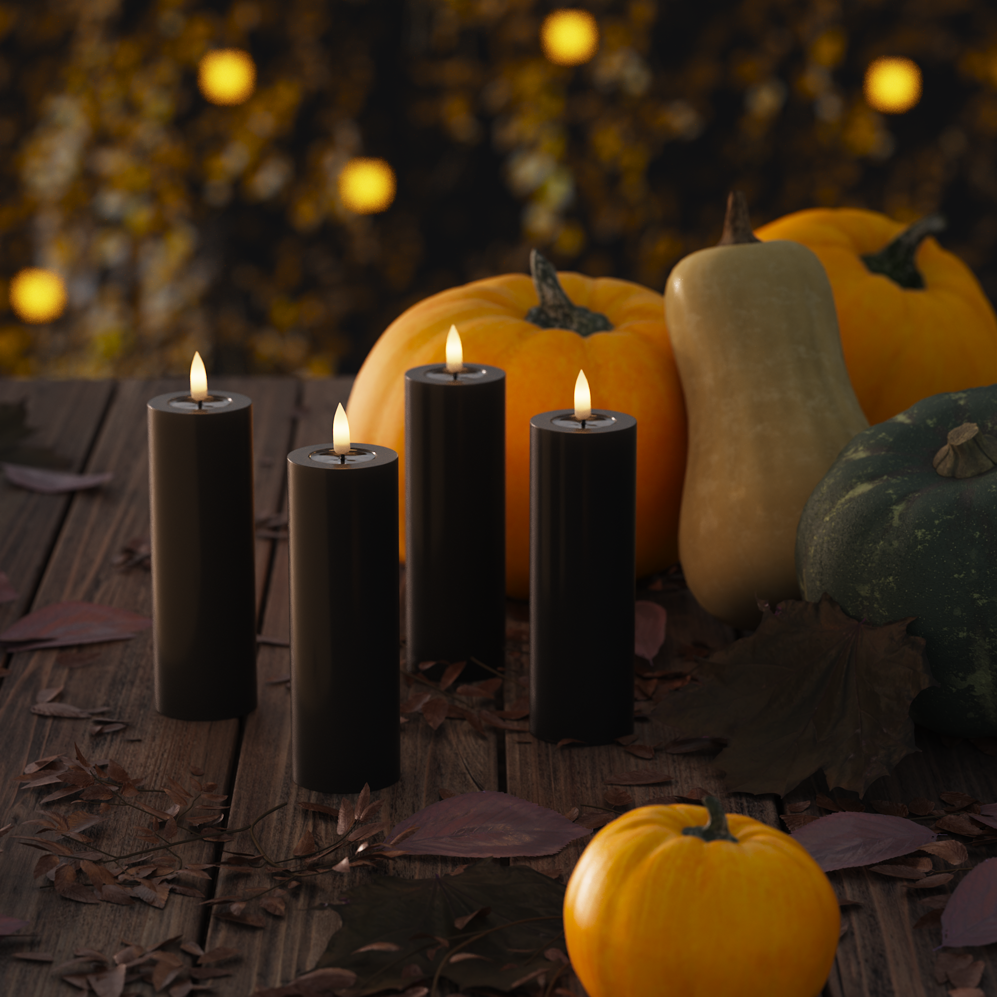 Φώτα μπλοκ LED Ø 5 x 15 cm Μαύρο - 4 τεμ.