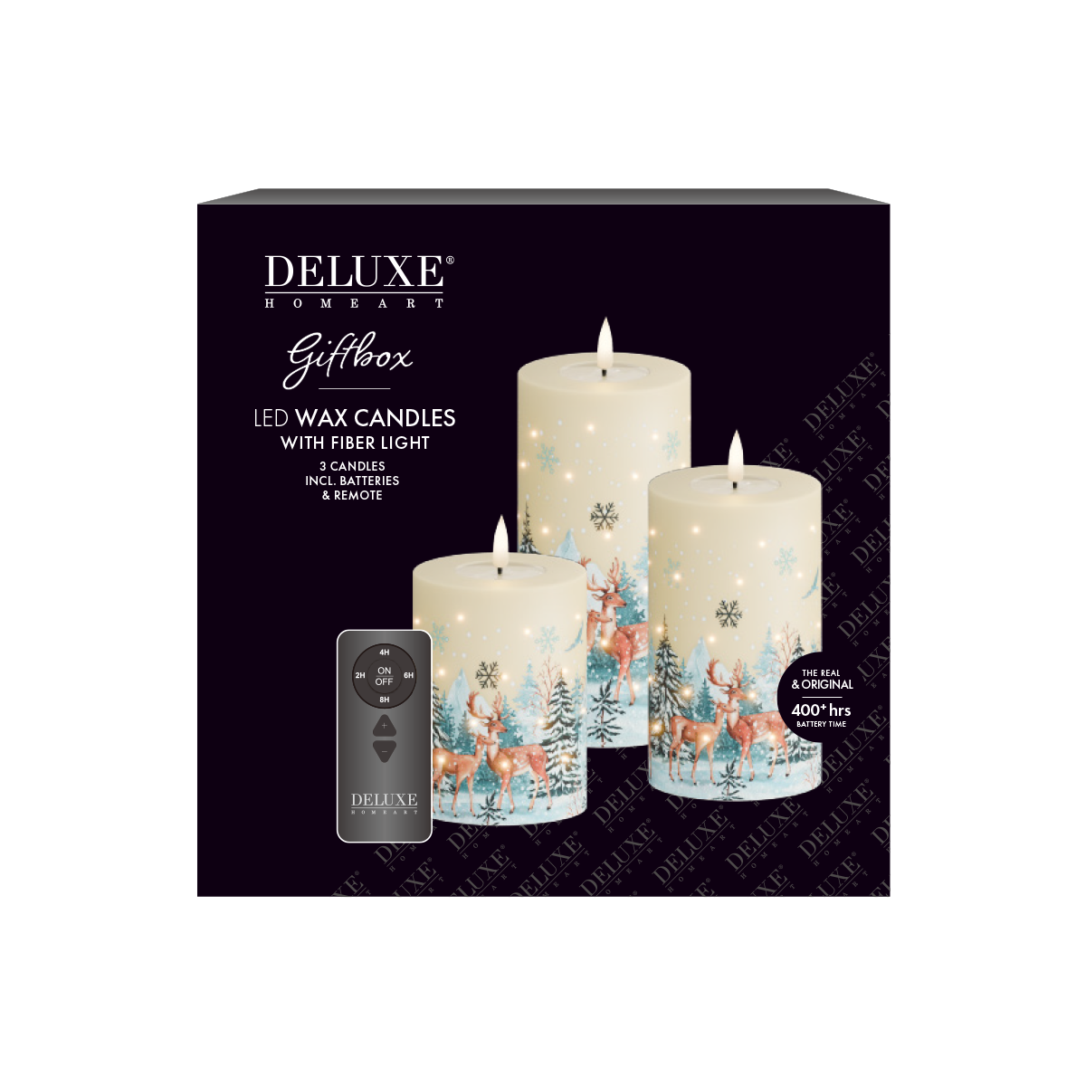 Deluxe Homeart LED- wax candle gift box with Christmas motif Christmas 3