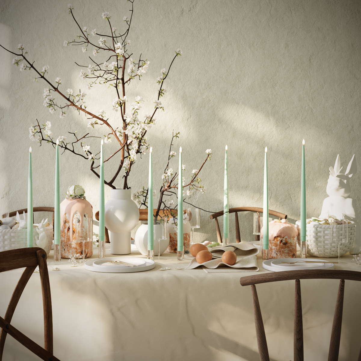 Deluxe Homeart Balíček LED svíček - Mátová - 8 ks svíček 38 cm balení 1