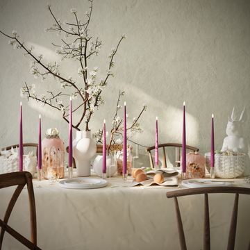 Deluxe Homeart LEDs Vela afilada pacote - Violeta - 4 peças 38 cm | 4 peças de 28 cm pacote 1