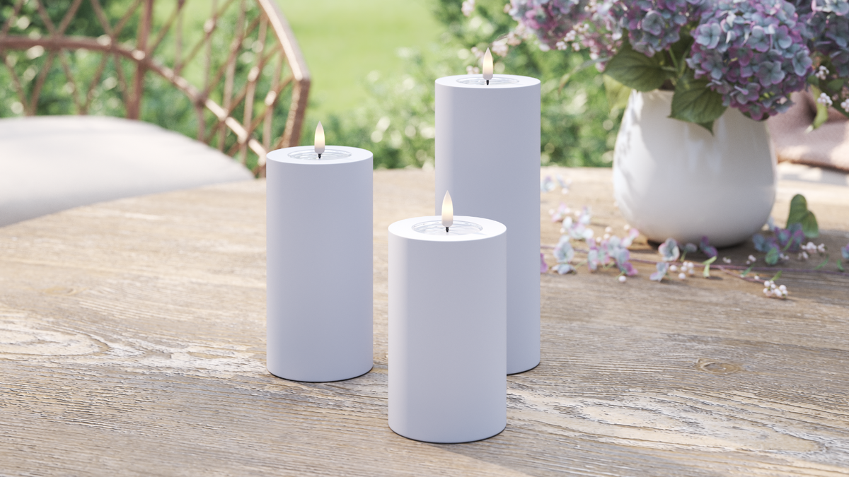 Practical timer function to your LED Outdoor light Pillar candle