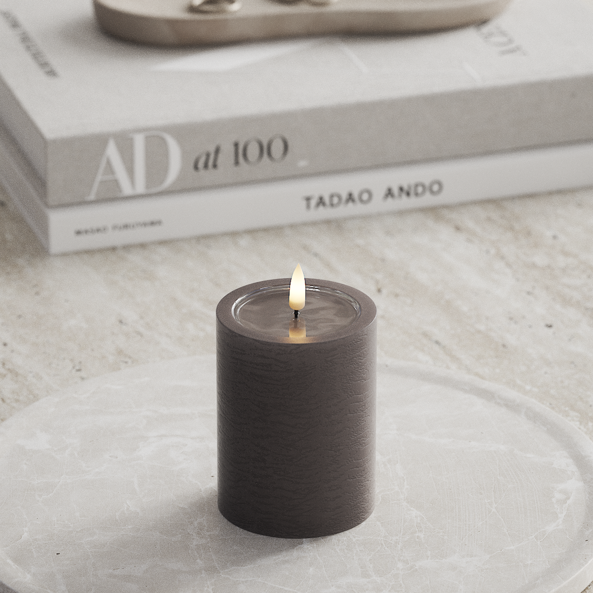 Deluxe Homeart Unique Φωτιστικό μπλοκ LED D 7,5 x 10 cm Μόκα unique φως μπλοκ 1