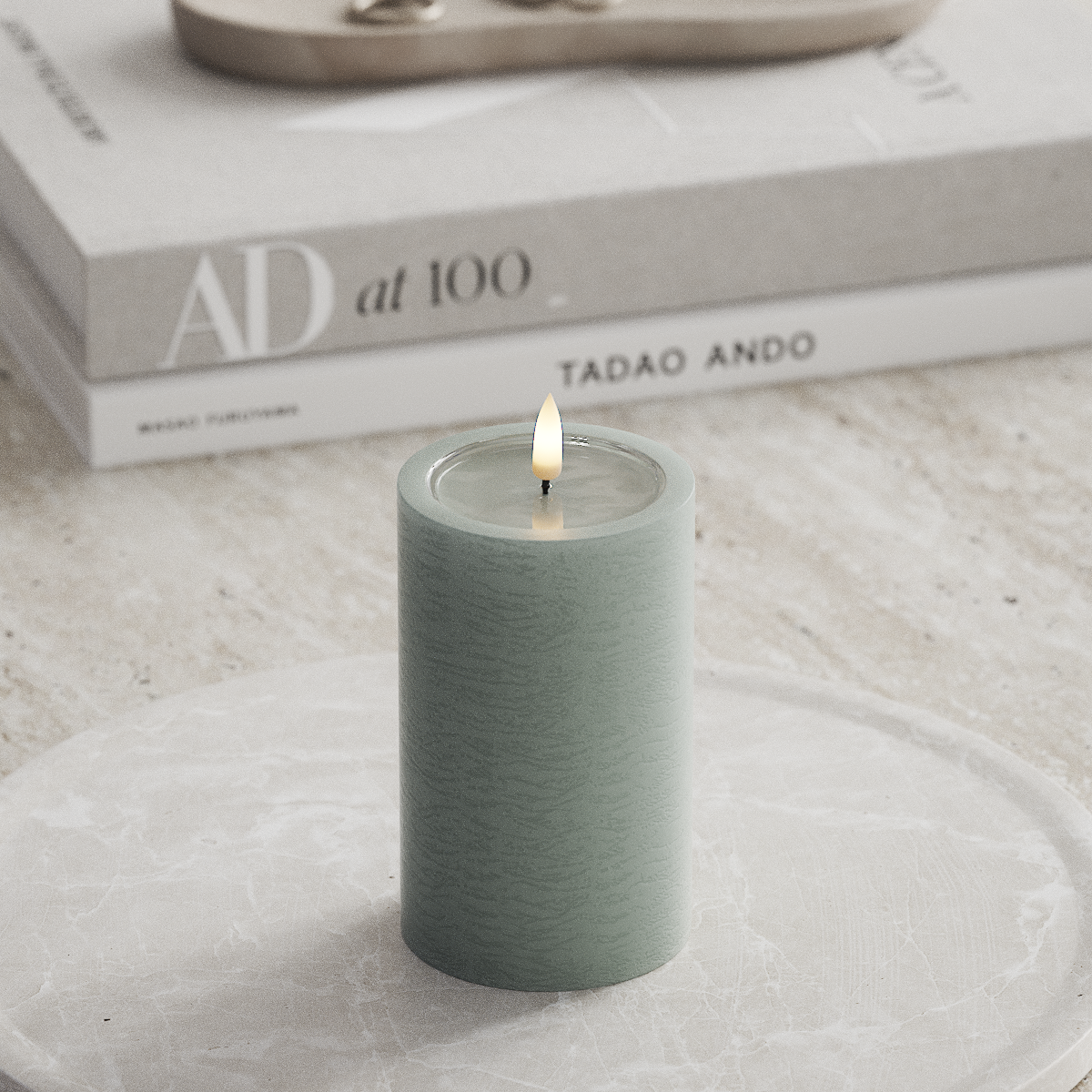 Deluxe Homeart Unique Φωτιστικό μπλοκ LED D 7,5 x 12,5 cm Φασκόμηλο πράσινο unique φως μπλοκ 1