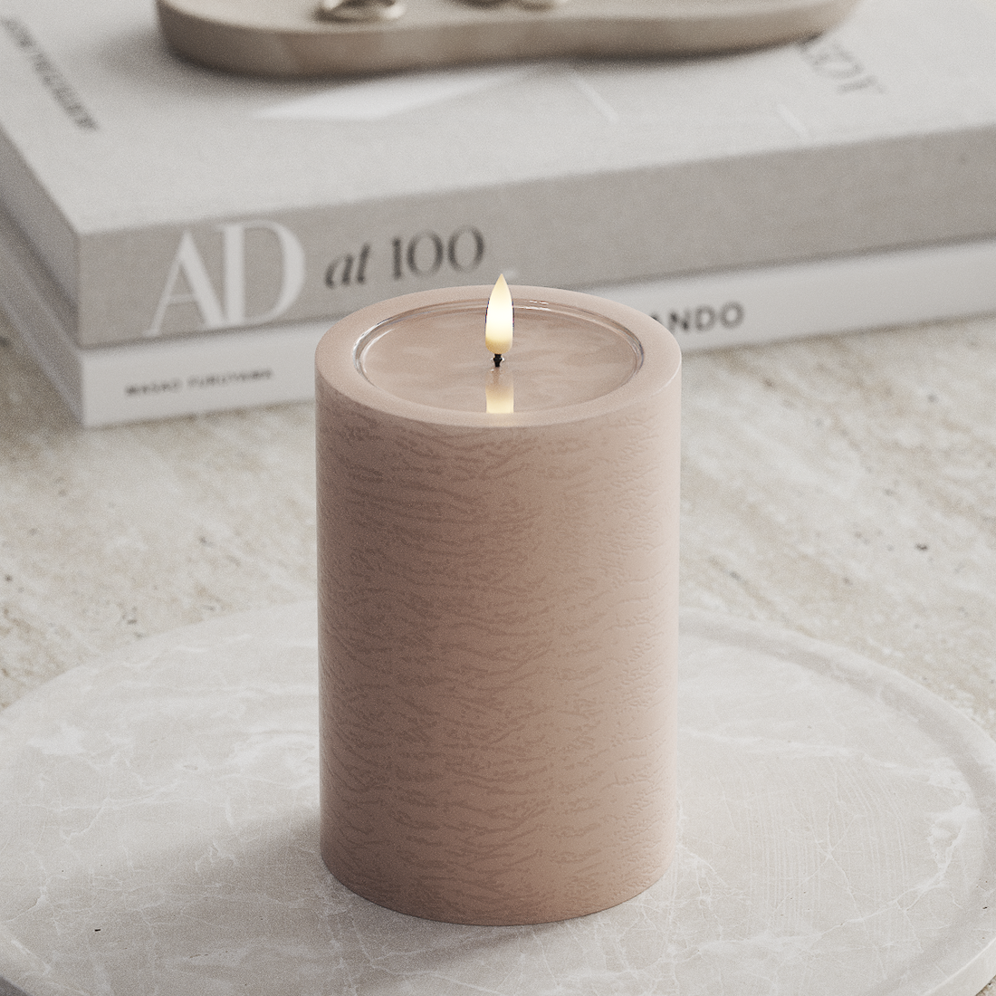 Deluxe Homeart Unique LED Bloklys D 10 x 15 cm Rose unique bloklys 3