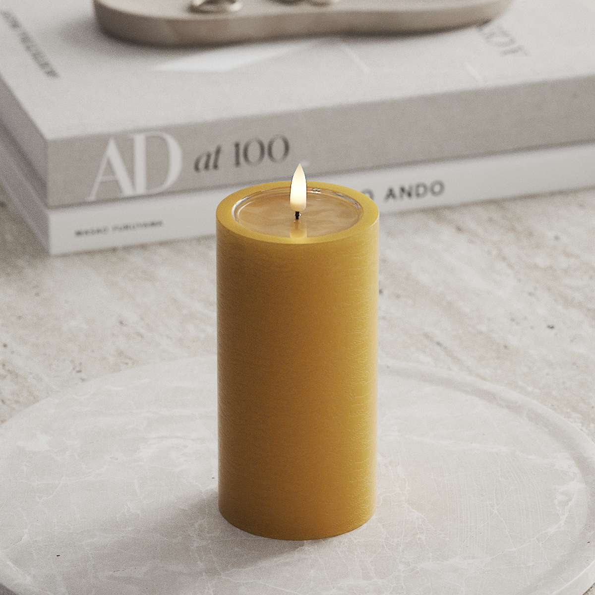 Deluxe Homeart Unique LEDs Vela pilar D 7,5 x 15 cm Caril unique Vela pilar 1