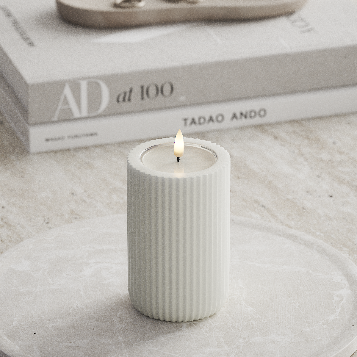 Deluxe Homeart Unique LED Rillelys D 8 x 12,5 cm Hvit unique rillelys 1