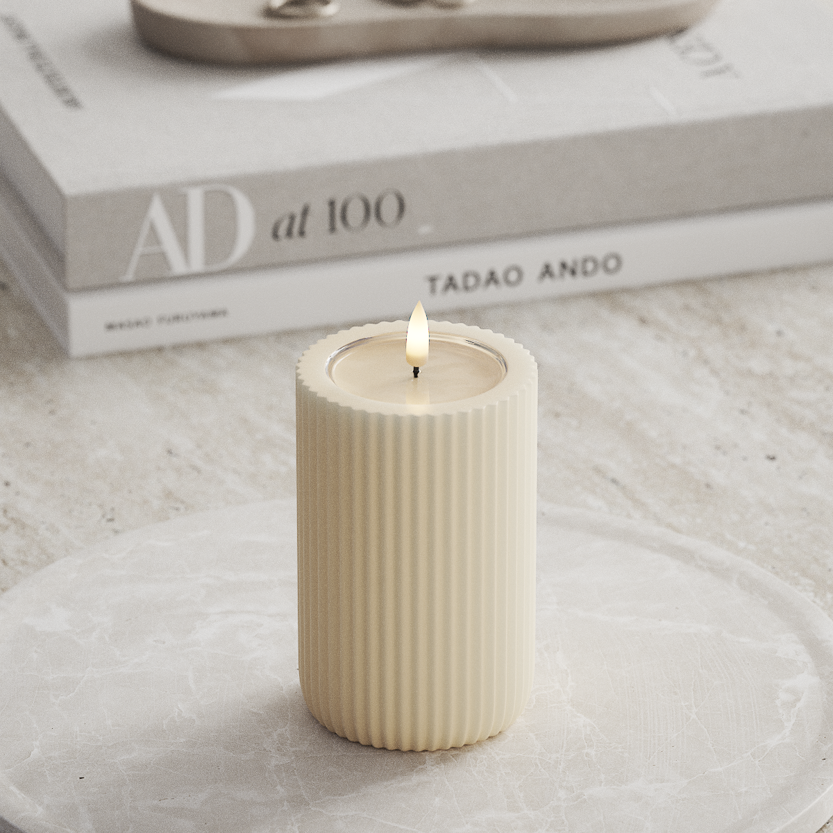 Deluxe Homeart Unique Φωτιστικό αυλάκωσης LED D 8 x 12,5 cm Κρεμ unique φως αυλάκωσης 1