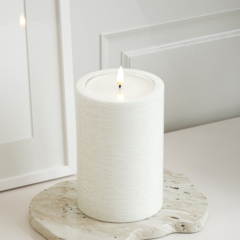 Unique Candles Unique LED Blockljus D 10 x 15 cm Vit